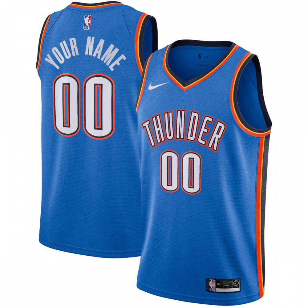 Oklahoma City Thunder Custom Swingman Jersey - Icon Edition - Blue-Pro Kit Vault | Brand New 26/27 Sports Jerseys